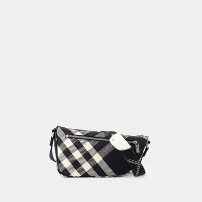 Burberry Shield Messenger Mini Crossbody Bag In Black