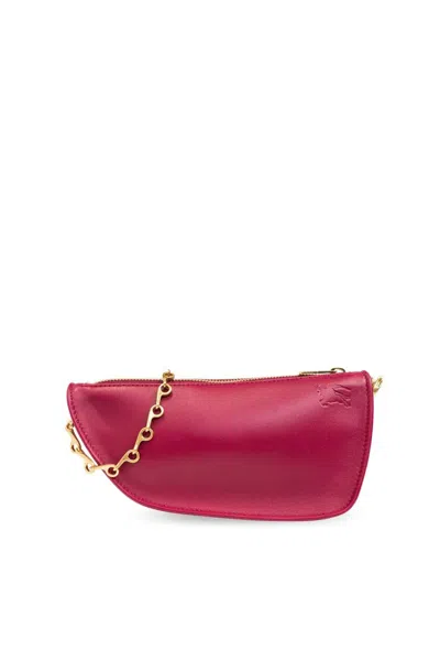 Burberry Micro Shield Leather Shoulder Bag In Pink