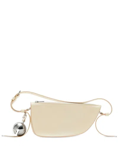 Burberry Shield Mini Leather Shoulder Bag In White