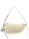 Burberry Mini Shield Leather Shoulder Bag In Beige