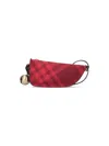 Burberry Mini Shield Check-pattern Shoulder Bag In Red