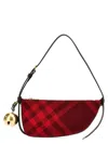 Burberry Mini Shield Check-pattern Shoulder Bag In Red