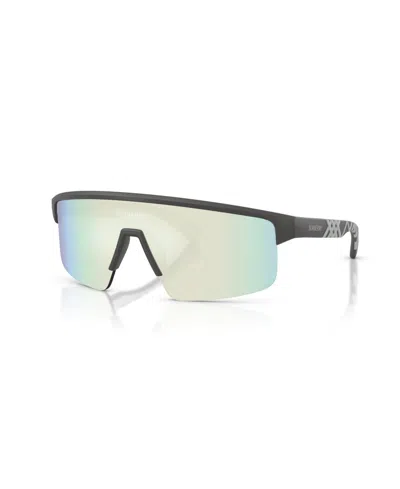 Burberry Shield Mirrored Sunglasses Be4498 In Green
