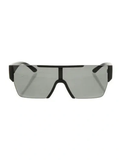 Pre-owned Burberry Shield Mirrored Sunglasses In Black