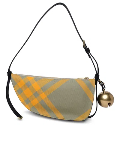 BURBERRY EMBROIDERED CANVAS MINI SHIELD SHOULDER BAG