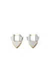 Burberry Shield Pattern Earrings In White