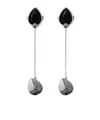 Burberry Shield Pendant Earring In Silver/black