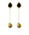 Burberry Shield Pendant Earring In Gold/black
