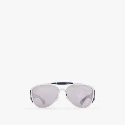 Burberry Shield Pilot Sunglasses In Blue Havana