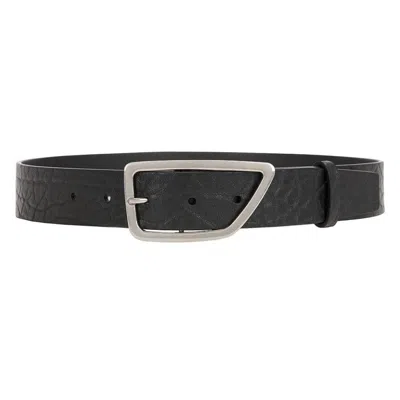 Burberry Shield Pin Buckle Leather Belt In Black