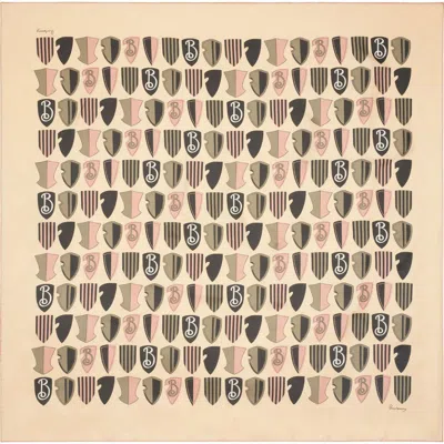 Burberry Shield Repeat Silk Square Scarf In Hazelwood