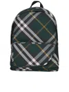 BURBERRY BURBERRY SHIELD S24 CHECK GREEN BACKPACK