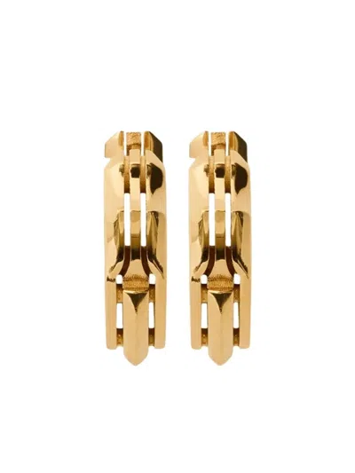 Burberry Shield-shaped Sterling-silver Earrings In Gold