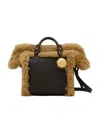 Burberry Shield Shearling Tote Bag In Brown