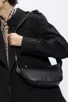 Burberry Shield Leather Crossbody In Black
