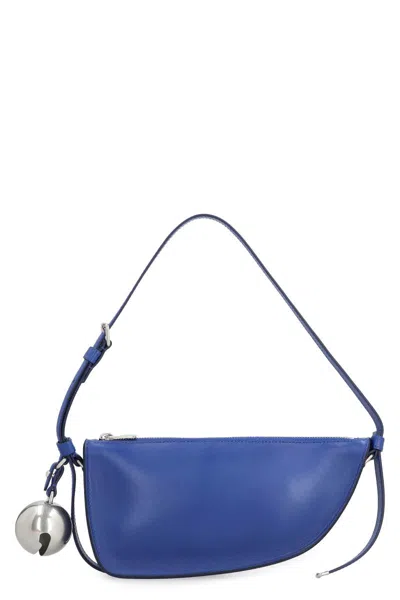 Burberry Womens Knight Shield Metallic-charm Leather Shoulder Bag In Blue