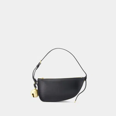 BURBERRY SHIELD SLING MINI SHOULDER BAG - BURBERRY - LEATHER - BLACK