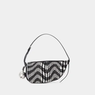 BURBERRY SHIELD SLING SMALL WALLET ON CHAIN - BURBERRY - COTTON - BLACK