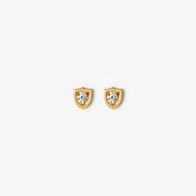 Burberry Shield Stud Earrings In Gold