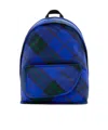 Burberry Straps Adjustables Checkered Pattern Front Pocket Handle In Blue