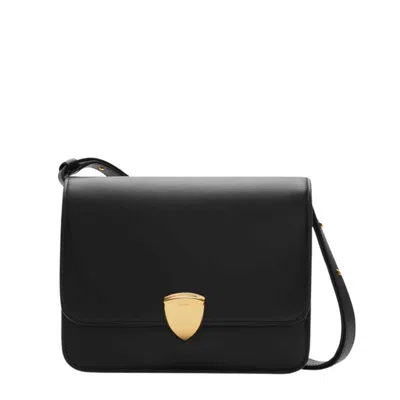 Burberry Shield-detail Leather Crossbody Bag In Purple