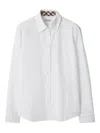 Burberry Cotton Poplin Shirt With Check Pattern Detail