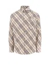 Burberry Shirt In Alabaster Ip Check