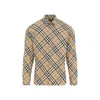 Burberry Plaid Cotton Button-down Shirt In Beige