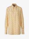 Burberry B-closure Print Silk Poplin Shirt In Beige