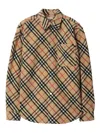 Burberry Check Wool Overshirt In Black
