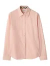 Burberry Cotton Poplin Shirt Check Accents In Pink