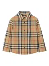 Burberry Childrens Check Cotton Shirt In Black