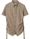 Burberry Camicia In Popeline Ricamato  Donna In Brown