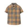 Burberry Check Poplin Shirt Kids In Brown