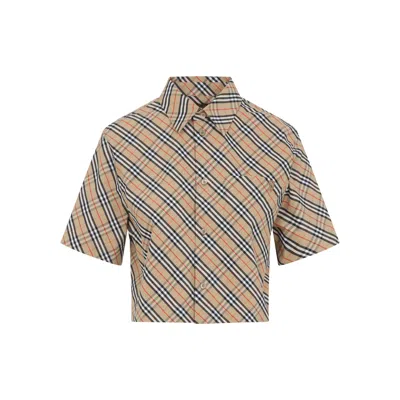 Burberry Vintage Check Cropped Shirt In Multi