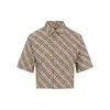 Burberry Vintage Check Cropped Shirt In Brown