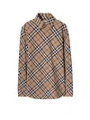 Burberry Embroidered Polyester Blend Shirt In Brown