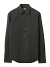 Burberry Man Shirt Charcoal Size M Wool In Brown