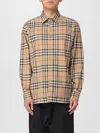 Burberry Classic Check Wool Flannel Shirt For Men In Multi