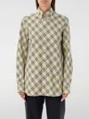 Burberry Women's Checked Oversized Shirt In Beige