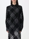 Burberry Long Sleeve Check-print Button Down Shirt In Black