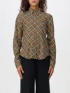 Burberry Ered Shirt With Button-down Collar In Braun