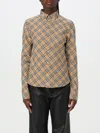 Burberry Button-down Shirt With Check Pattern In Sand