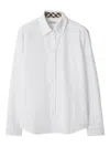 Burberry Cotton Poplin Shirt With Check Pattern Detail