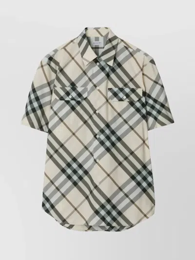Burberry Short Sleeve Check Design Shirt In Multi