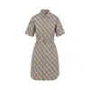 Burberry Checked Mini Shirt Dress In Brown