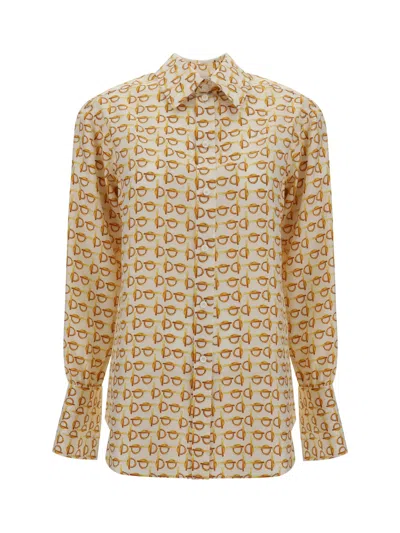 Burberry Shirts In Gold/white