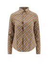 Burberry Ered Shirt With Button-down Collar In Green