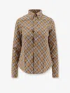 Burberry Ered Shirt With Button-down Collar In Green