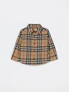 Burberry Childrens Check Cotton Shirt In Neutral